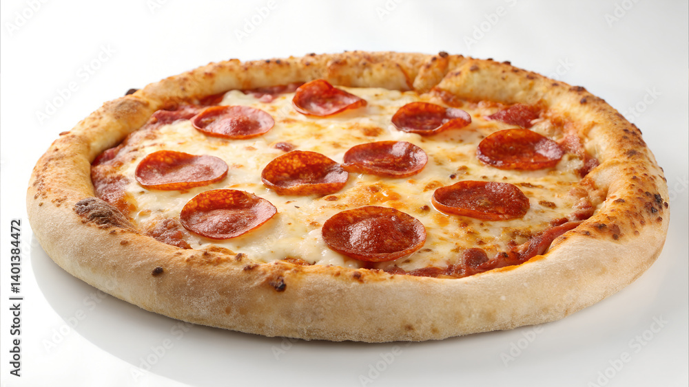 Pepperoni pizza with melted cheese and crispy crust Pepperoni pizza with melted cheese and crispy crust