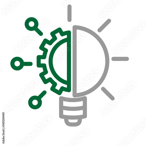 Innovation Hub Vector Line Dark Green Grey Icon Design