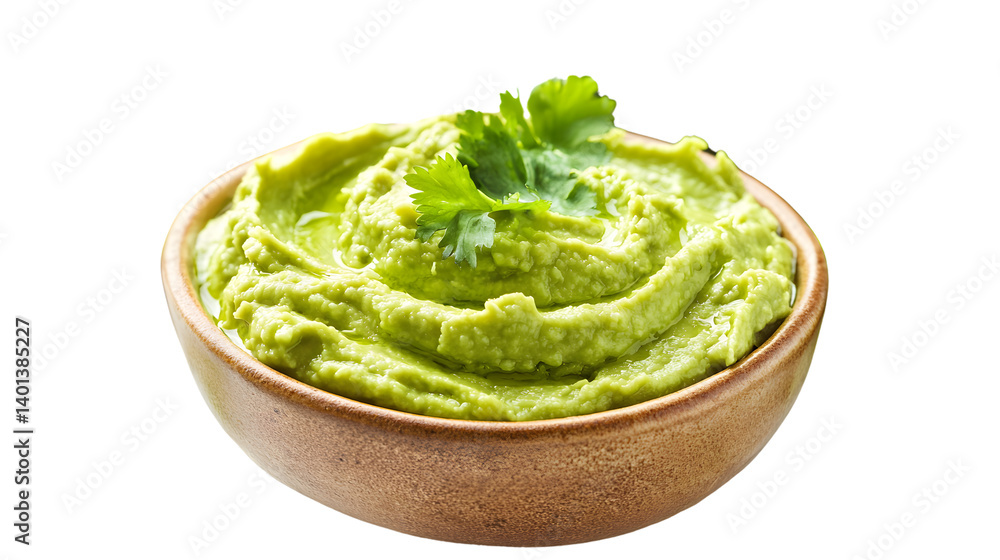 Fresh Green Avocado Hummus Dip Isolated on White Background for Culinary Recipes and Food Blogs Fresh Green Avocado Hummus Dip Isolated on White Background for Culinary Recipes and Food Blogs