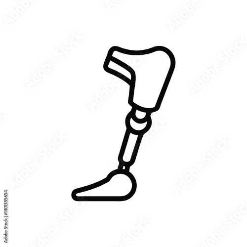 Prosthetic Leg Outline Icon Simple Vector Illustration For Medical Or Accessibility Needs Design