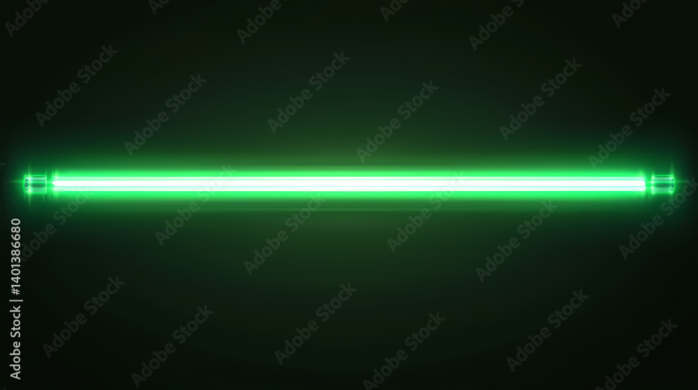 Line neon glowing sign green. beam laser light line border isolated on transparent background. green neon tube light effects. light energy line. design elements. Radiant Sabers. Illustration