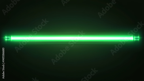 Obraz na płótnie Line neon glowing sign green. beam laser light line border isolated on transparent background. green neon tube light effects. light energy line. design elements. Radiant Sabers. Illustration w salonie