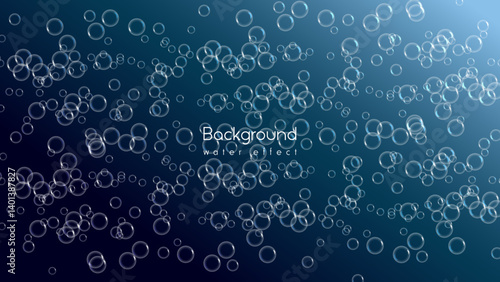 A lot of air bubbles, aqua and effervescent water fizz. Bubble underwater with dark background 