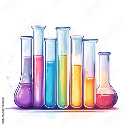 test tubes with colored liquid