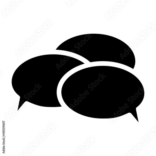 Group Chat Vector Glyph Icon Design