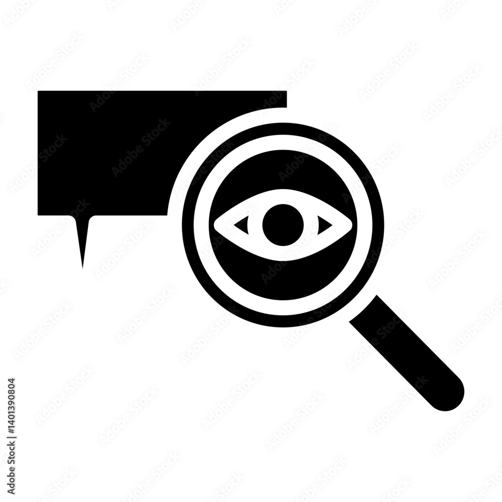 Chat Insights Vector Glyph Icon Design