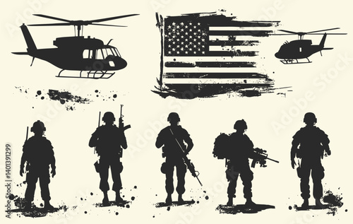 Fotografie American Veteran Silhouettes