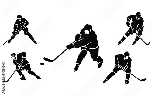 Ice hockey silhouettes