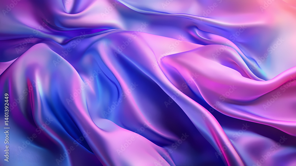 Fototapeta premium Elegant fabric texture with soft, flowing drapes in gentle hues. Enchanted Textile. Illustration