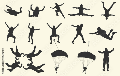 Skydiving silhouettes