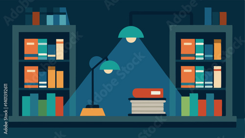 Library Study Nook A quiet library scene where reading lamps illuminate cozy corners with main lights dimming automatically to enhance focus on reading material.