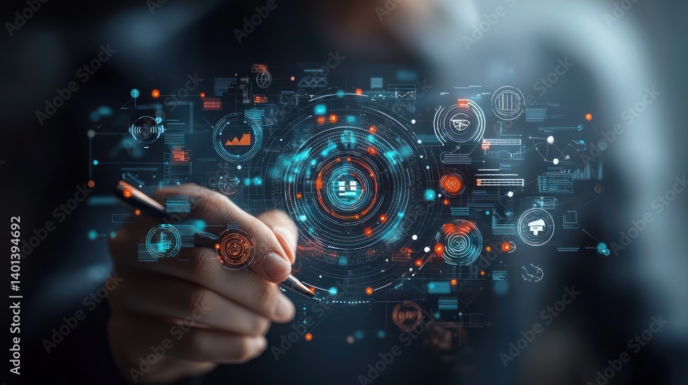 Hand drawing digital data graphic Hand drawing digital data graphic