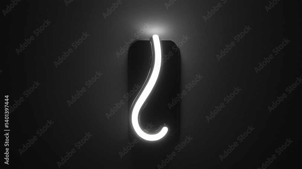 Naklejka premium Stylish neon light design illuminating a dark background, adding modern elegance.