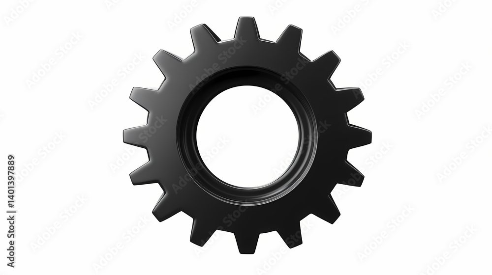 Cogwheel, flat gear with big hole in the middle in black. Black Hole Forge. Illustration Cogwheel, flat gear with big hole in the middle in black. Black Hole Forge. Illustration