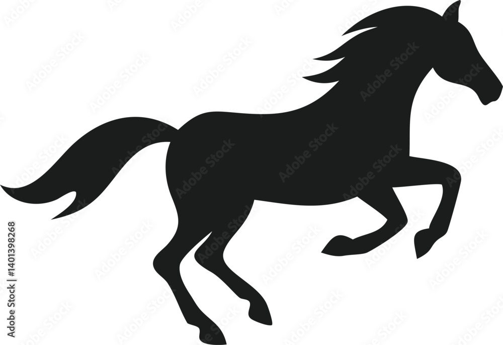 Black Horse Silhouette, Galloping, Majestic, Elegant, Powerful, Wild, Free, Speed, Nature, Equine Black Horse Silhouette, Galloping, Majestic, Elegant, Powerful, Wild, Free, Speed, Nature, Equine