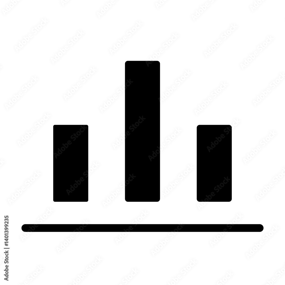 Bottom Alignment Vector Glyph Icon Design Bottom Alignment Vector Glyph Icon Design