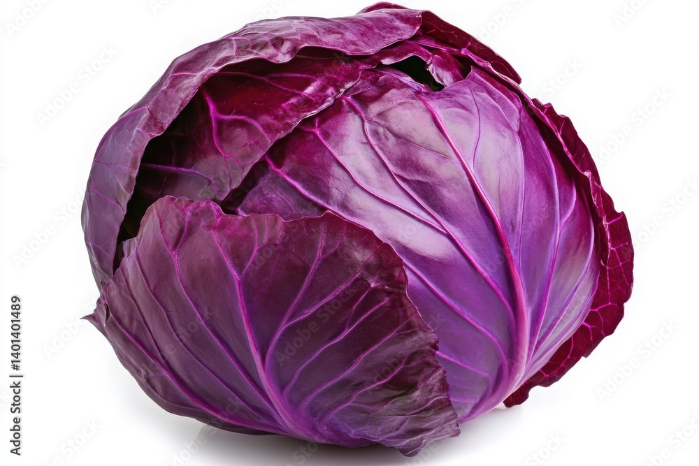 A whole red cabbage head isolated on white background A whole red cabbage head isolated on white background