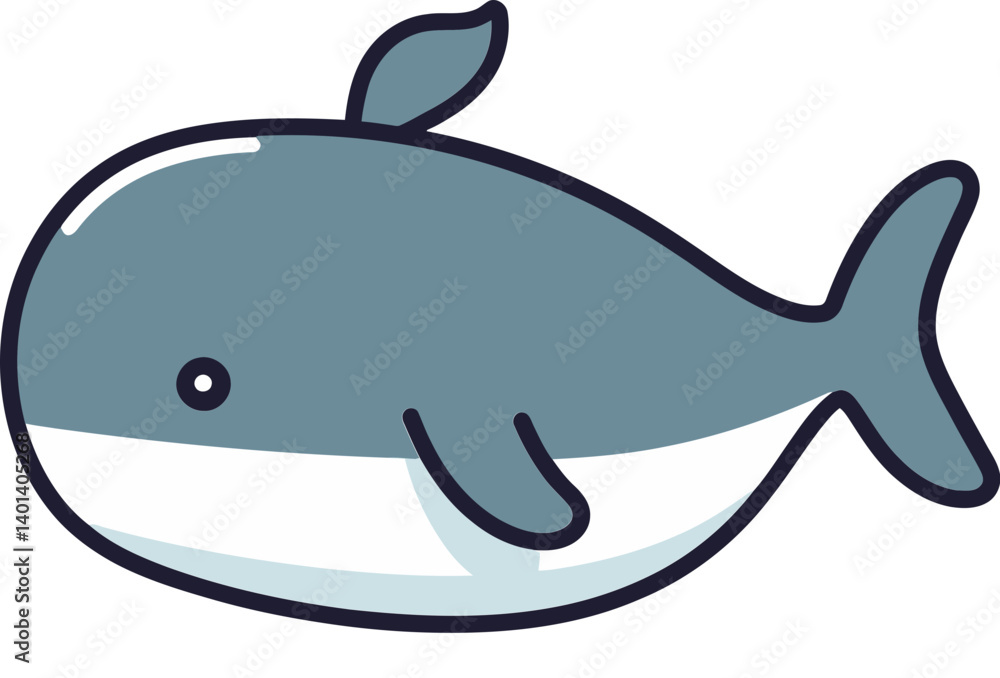 Obraz premium Whale and Coral Reef Whale Waterfall Design Vector