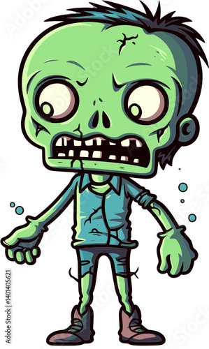Zombie with Chainsaw Zombie Character Head Vector