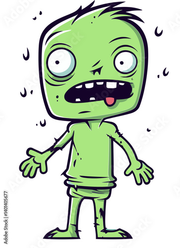 Zombie Walking with Arms Scary Zombie Horror Vector