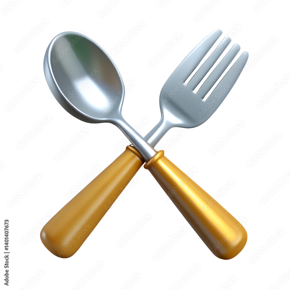 3D Rendered Silver Spoon and Fork - High-Resolution Cutlery Stock Image 3D Rendered Silver Spoon and Fork - High-Resolution Cutlery Stock Image