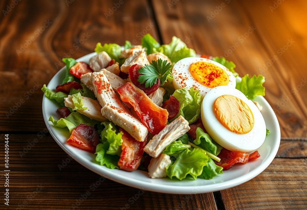 Cobb Salad with mixed greens and toppings Cobb Salad with mixed greens and toppings