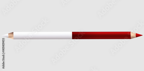 Lipliner Pencil On White Background, Finishing Touch Lip Pencil Vector Illustration.	