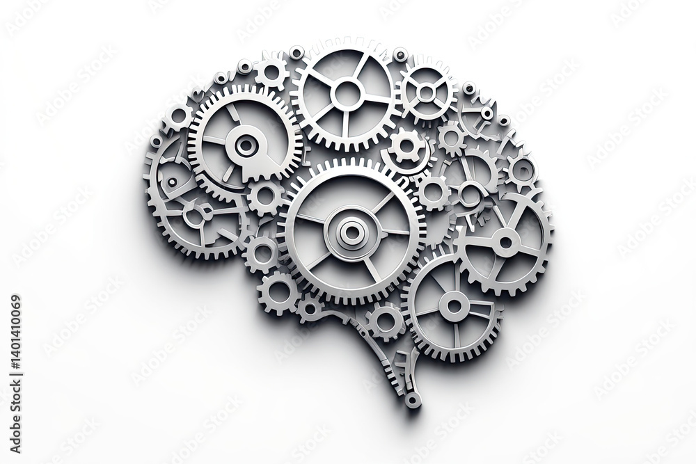 The Intricate Mechanism of the Human Mind A Cogwheel Brain Illustration The Intricate Mechanism of the Human Mind A Cogwheel Brain Illustration