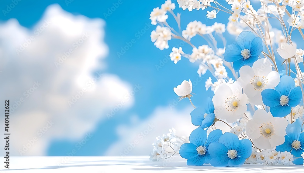 Spring Flowers Sky Background Spring Flowers Sky Background
