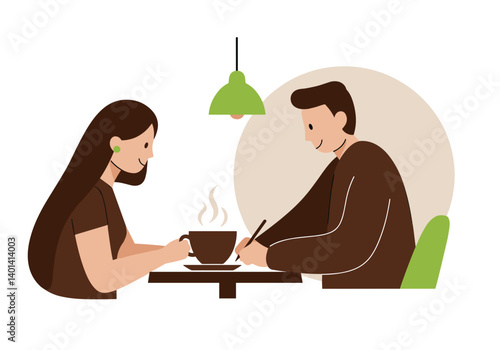 Brainstorming in café with friends while enjoying coffee  