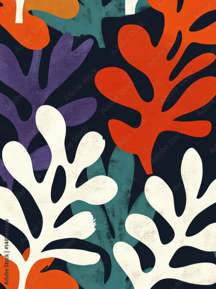 Naklejka premium Vibrant abstract pattern with colorful shapes against dark backdrop