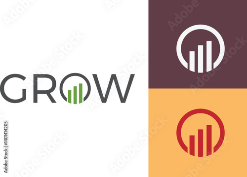 Modern growth logo design wordmark. Abstract arrow shapes logo design in letter o arrow vector illustration. Symbol, icon, creative.