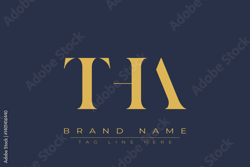 Tableau sur toile THA abstract letter logo design