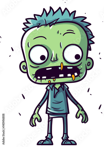 Undead Zombie with Rotted Flesh Walking Zombie with Smearing Blood PNG