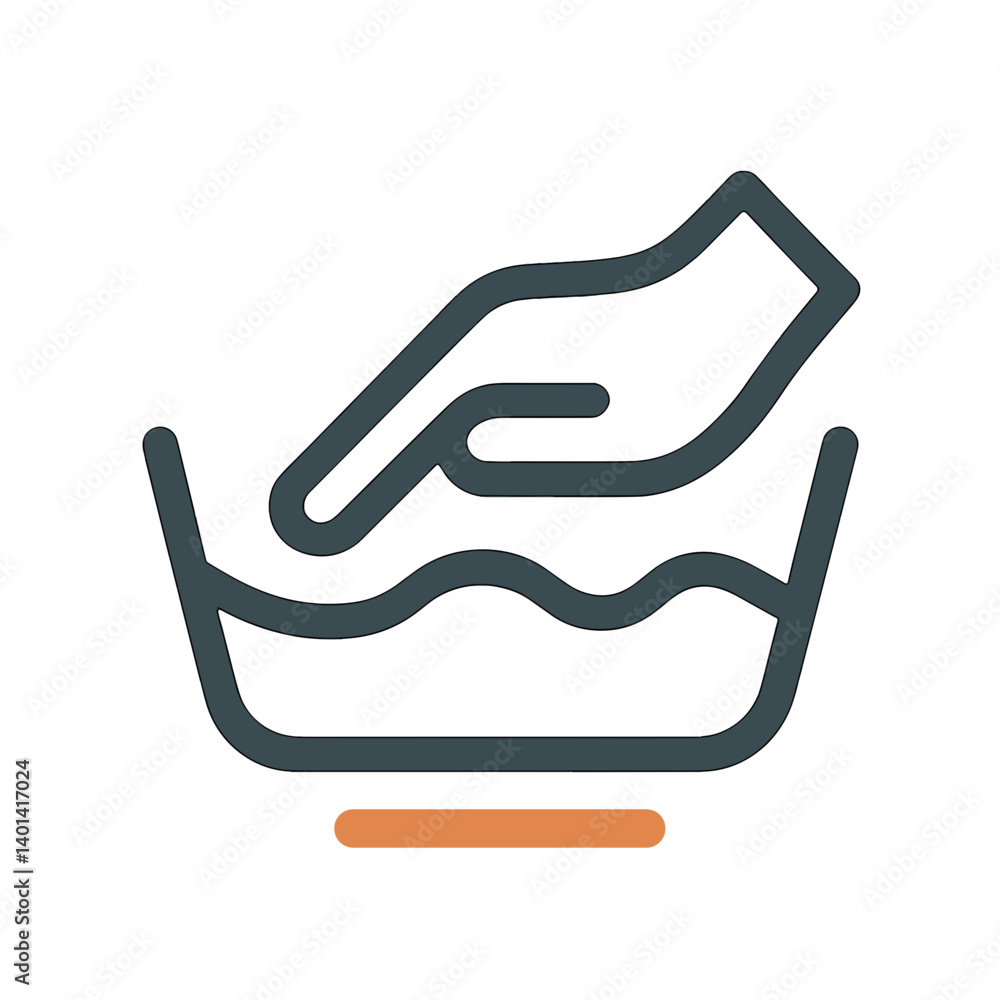 Hand Washing Clothes in a Basin Icon Hand Washing Clothes in a Basin Icon