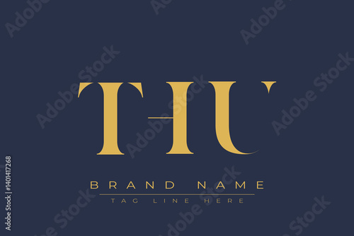 THU abstract letter logo design. This logo is designed by three abstract letters.