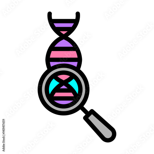 Ancestry Search Vector Filled Icon Design