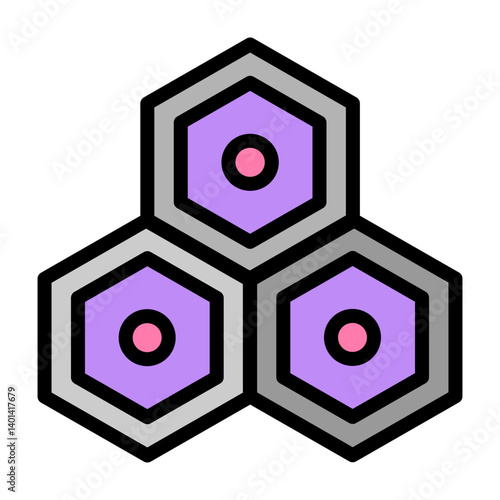 Nucleotide Vector Filled Icon Design