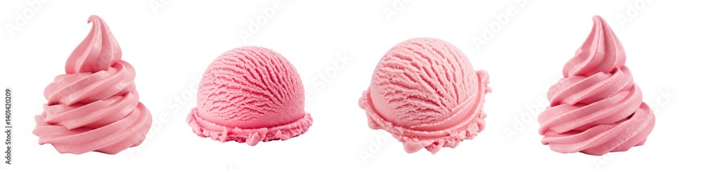 Set Or Collection Of Pink Ice Cream isolated on transparent background, PNG , PNG image, strawberry ice cream, ice cream scoops, sweet dessert, frozen treat Set Or Collection Of Pink Ice Cream isolated on transparent background, PNG , PNG image, strawberry ice cream, ice cream scoops, sweet dessert, frozen treat