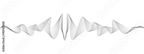 Abstract undulating dots lines of sound wave . Dynamic pulsating wave. Music vector concept, digital music frequency symbols.
