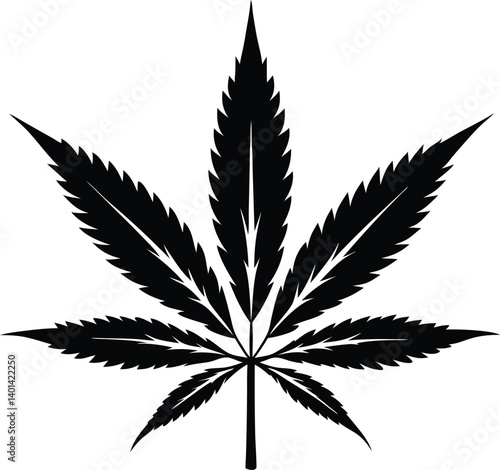 Marijuana silhouette cannabis leaf weed icon, marijuana leaf vector