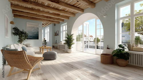 Wallpaper Mural Intérieur chaleureux d'une maison traditionnelle d'Arcachon, style bord de mer Torontodigital.ca