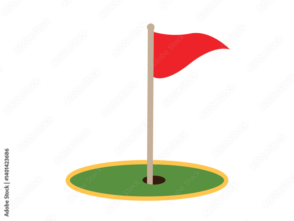 golf flag in color golf flag in color