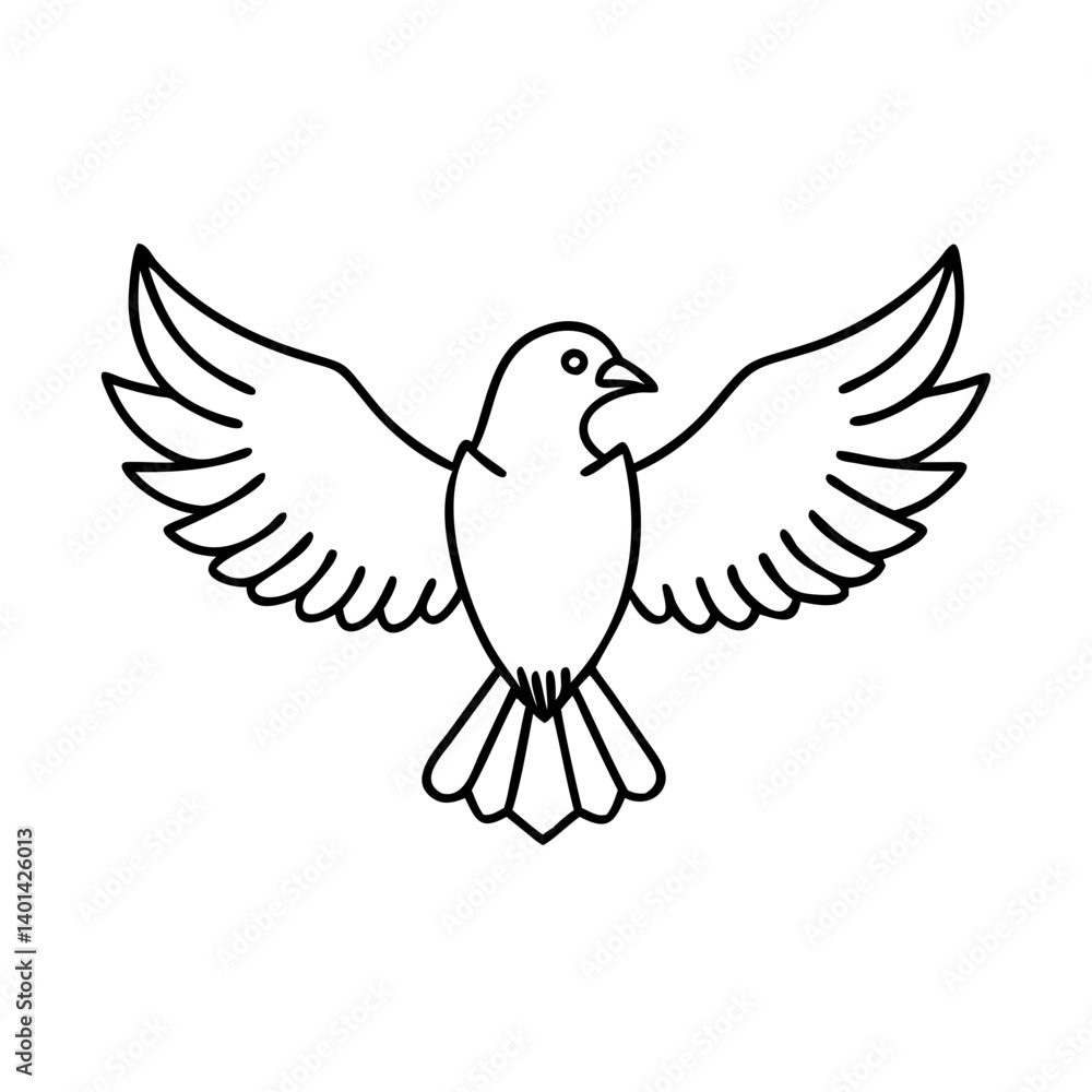 Obraz premium bird with open wings icon, bird with open wings line art - simple line art of bird with open wings, perfect for bird with open wings logos and icons