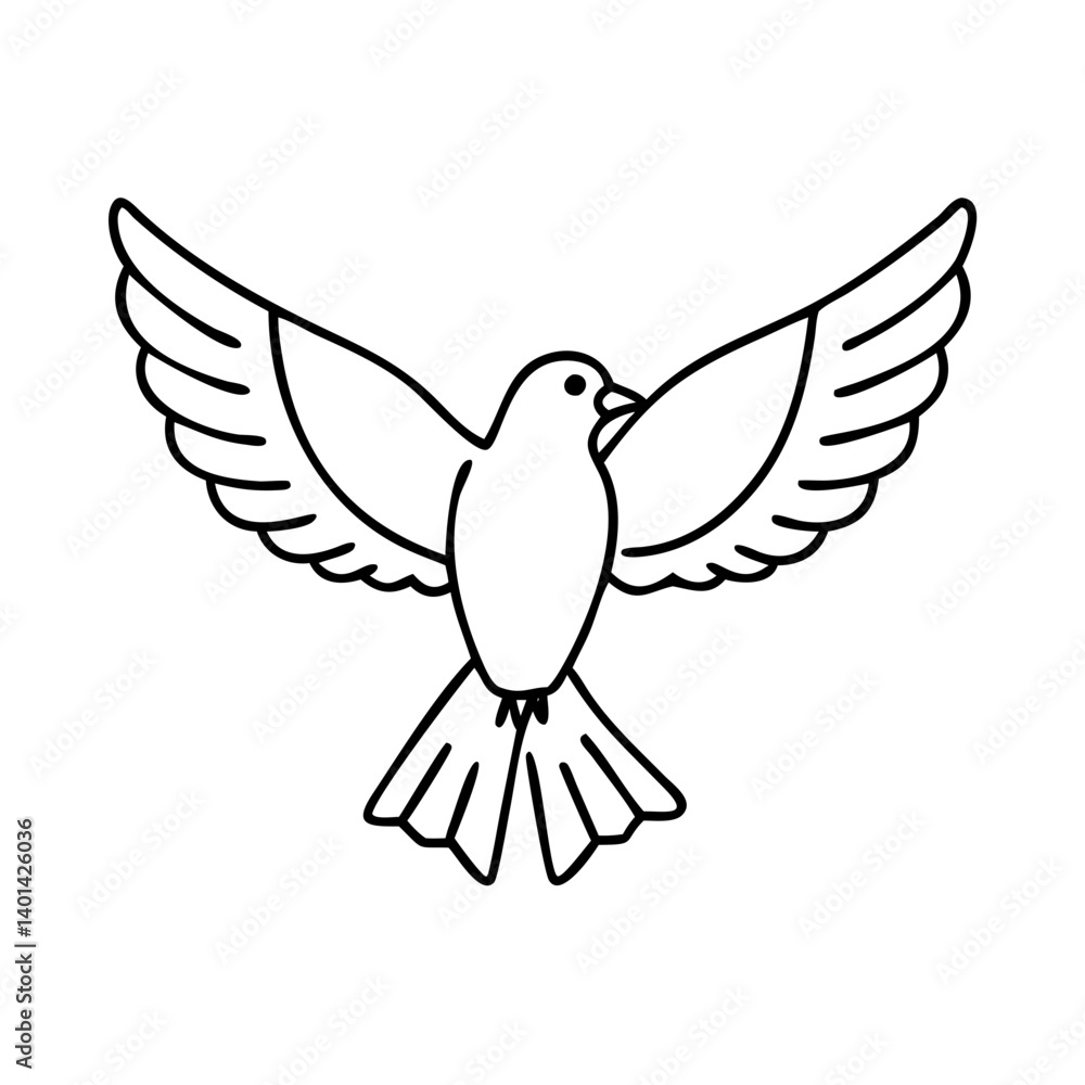 Obraz premium bird with open wings icon, bird with open wings line art - simple line art of bird with open wings, perfect for bird with open wings logos and icons
