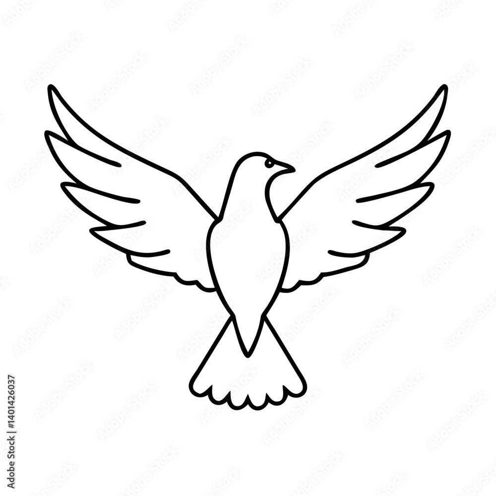 Obraz premium bird with open wings icon, bird with open wings line art - simple line art of bird with open wings, perfect for bird with open wings logos and icons