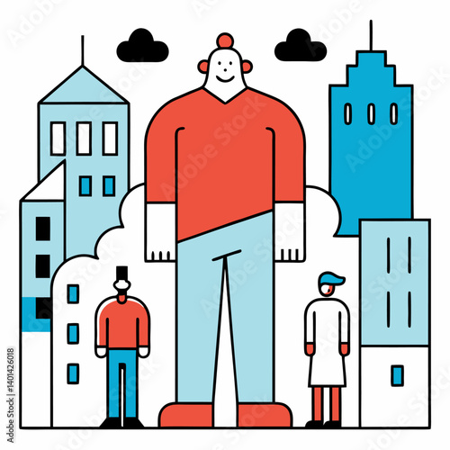 giant Or tallest  people in city 