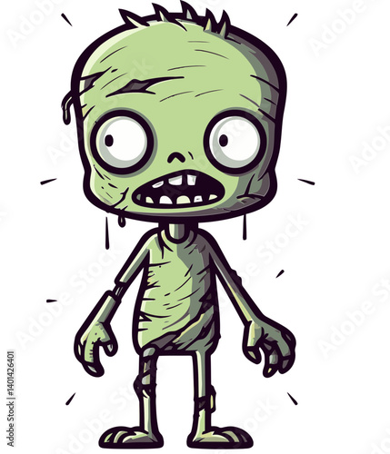 Horror Zombie with Dripping Blood Undead Zombie with Glaring Eyes PNG