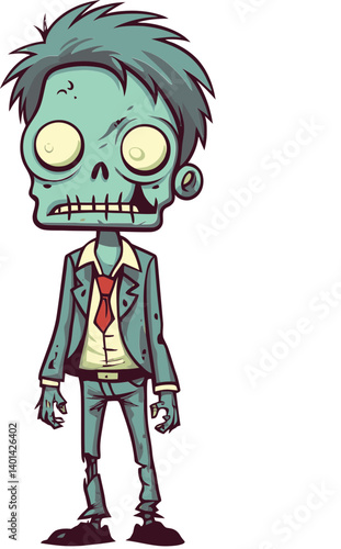 Zombie with Bloodstained Hands Horror Zombie with Open Wound Vector