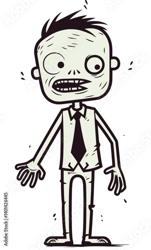 Undead Zombie with Cracked Skin Zombie with Bloody Gash Vector